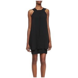 Theory 100% silk Lylin Double Georgette black Sleeveless Dress size 2